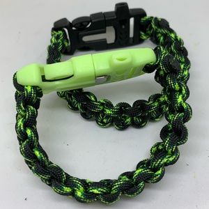 Lot of 2 Survival Paracord Bracelet w/ Firestarter